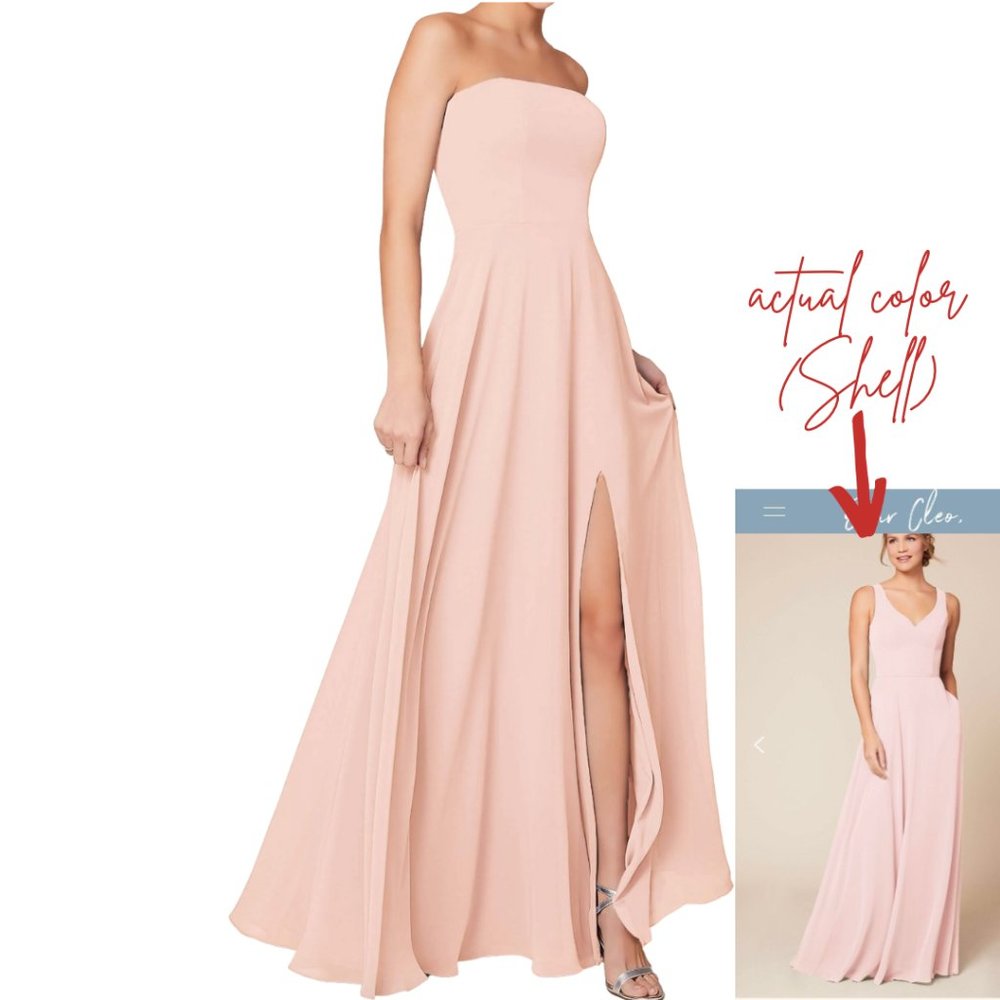 Dear Cleo Strapless Bridesmaid Dress Shell Pink Prom Dress Size 8 Wedding
